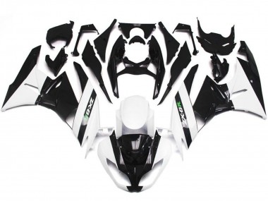 2009-2012 Kawasaki ZX6R Motorcycle Fairings - White Glossy Black UK
