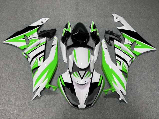 2009-2012 Kawasaki ZX6R Motorcycle Fairing - White Green Black UK