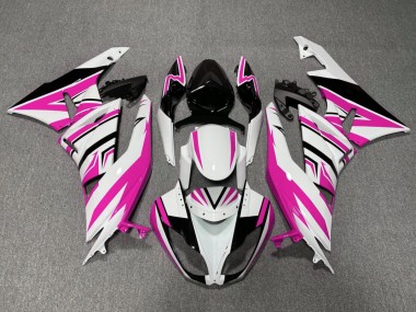 2009-2012 Kawasaki ZX6R Motorcycle Fairings - White Pink Black UK