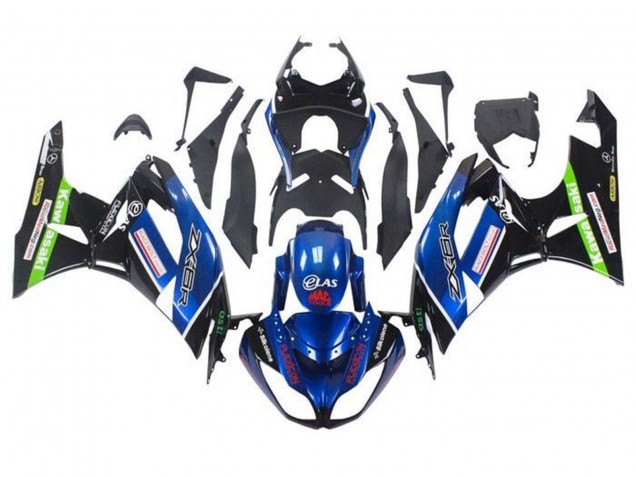 2009-2012 Kawasaki ZX6R Motorcycle Fairings - Blue Glossy Black Red Green UK