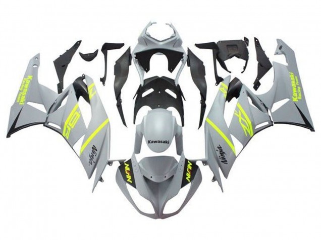 2009-2012 Kawasaki ZX6R Motorcycle Fairings - Grey Yellow Black UK