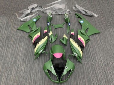 2009-2012 Kawasaki ZX6R Motorcycle Fairings - Yellow Pink Matte Green Shark UK
