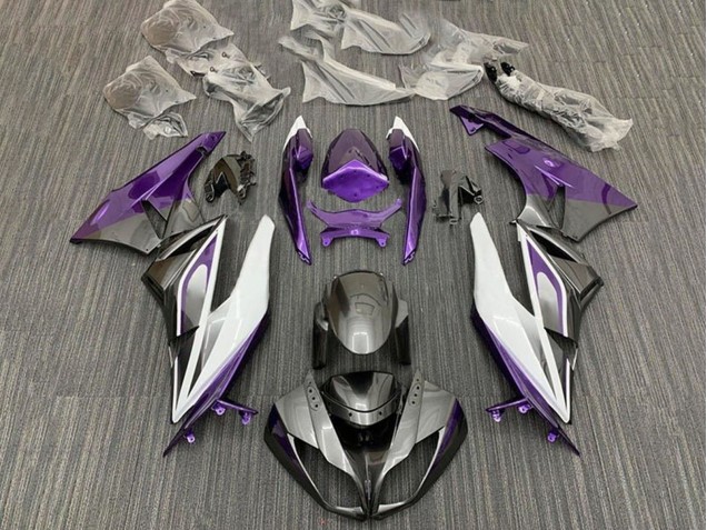 2009-2012 Kawasaki ZX6R Motorcycle Fairings - Purple White Silver Black UK