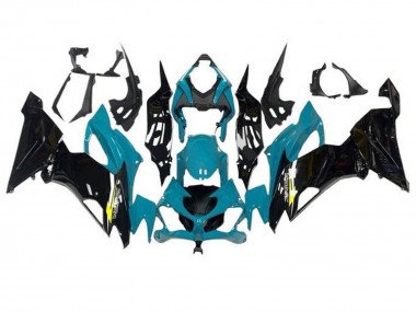 2019-2022 Kawasaki ZX6R Motorcycle Fairings - Teal Blue Glossy Black Yellow UK