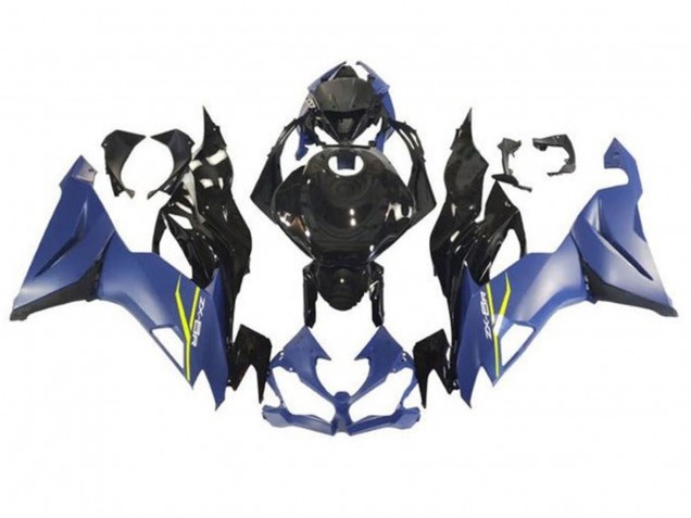 2019-2022 Kawasaki ZX6R Motorcycle Fairings - Matte Blue Glossy Black UK
