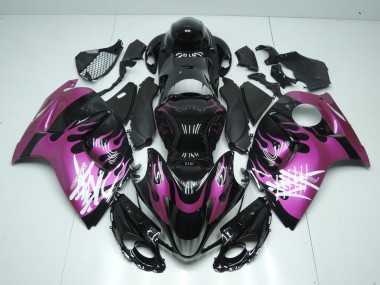2008-2020 Glossy Black Purple Flame Suzuki GSXR 1300 Hayabusa Motorcycle Fairings UK