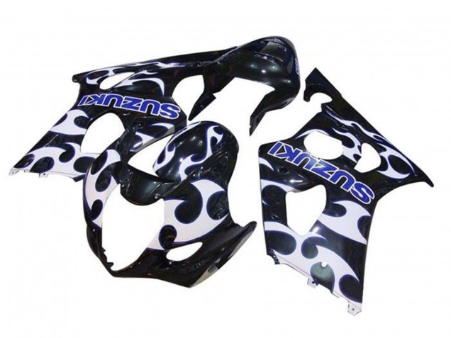 2003-2004 Suzuki GSXR 1000 Motorcycle Fairings - Black White Blue Tribal UK