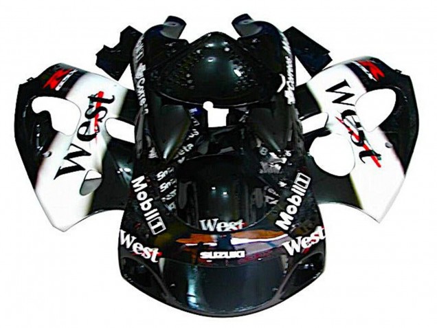 1996-2000 Suzuki GSXR 600 / GSXR 750 Motorcycle Fairings - Black White West UK