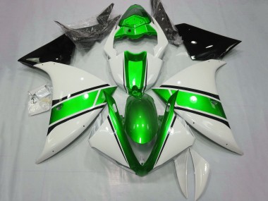2009-2011 Yamaha YZF 1000 R1 Motorcycle Fairings - White Metallic Green Black UK