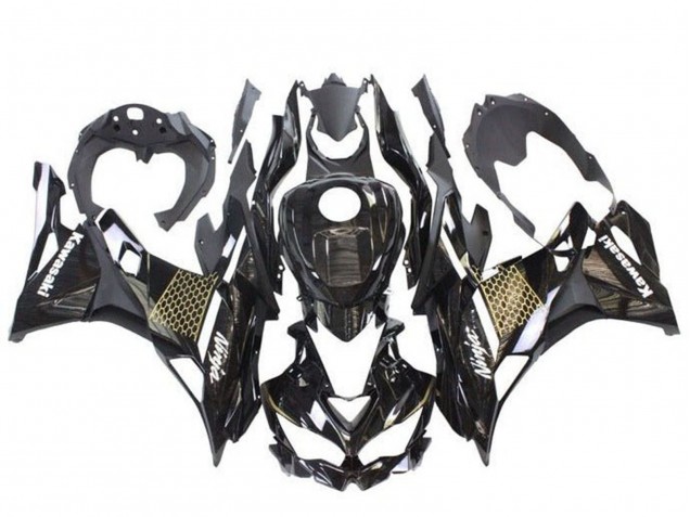 2019-2025 Kawasaki ZX4R ZX-4RR Motorcycle Fairings - Glossy Black White Gold UK