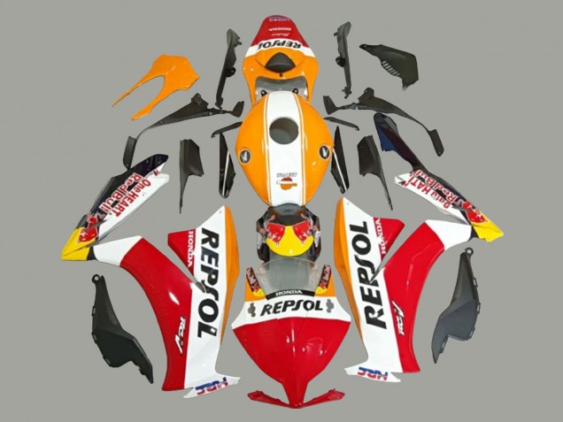 2012-2016 Honda CBR1000RR Motorcycle Fairings - White Orange Red Yellow HRC Repsol UK