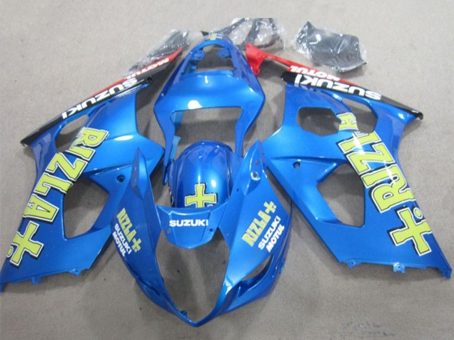 2003-2004 Suzuki GSXR 1000 Motorcycle Fairings - Blue Yellow Black Rizla UK