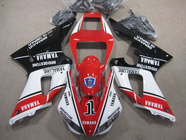 2009-2011 Yamaha YZF R1 Motorcycle Fairings - White Red Black Bridgestone Yamalube Semakin Didepan UK