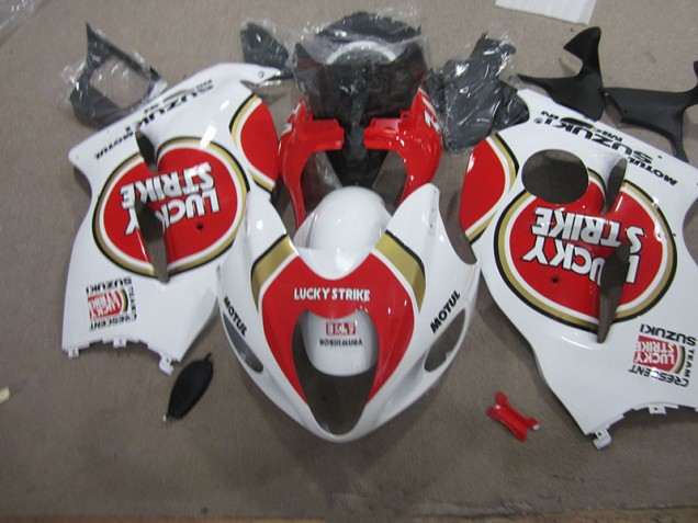 1996-2007 White Lucky Strike Motul Suzuki GSXR1300 Hayabusa Motorcycle Fairings Kit 1996-2007 White Lucky Strike Motul Suzuki GSXR1300 Hayabusa Motorcycle Fairings Kit
