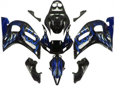 1998-2002 Black Blue Flame Yamaha YZF R6 Motorcycle Bodywork