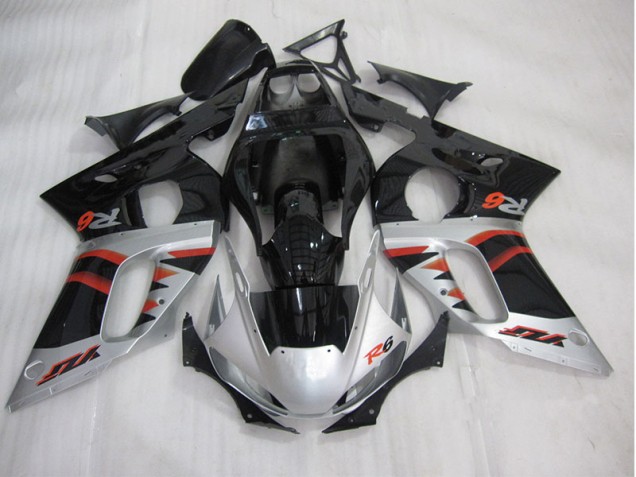 1998-2002 Black Silver Yamaha YZF R6 Motorcycle Fairing Kit 1998-2002 Black Silver Yamaha YZF R6 Motorcycle Fairing Kit