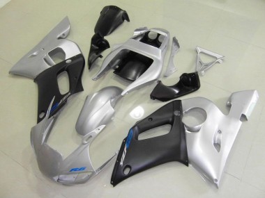 1998-2002 Black Silver Yamaha YZF R6 Motorcycle Fairings Kit