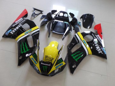 1998-2002 Black Yellow Monster Yamaha YZF R6 Bike Fairings