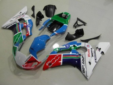 1998-2002 Blue White Green Red Wudy Motul Dunlop Yamaha YZF R6 Bike Fairings