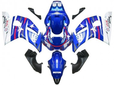 1998-2002 Blue White Star Fiat Yamaha YZF R6 Motorcycle Fairings