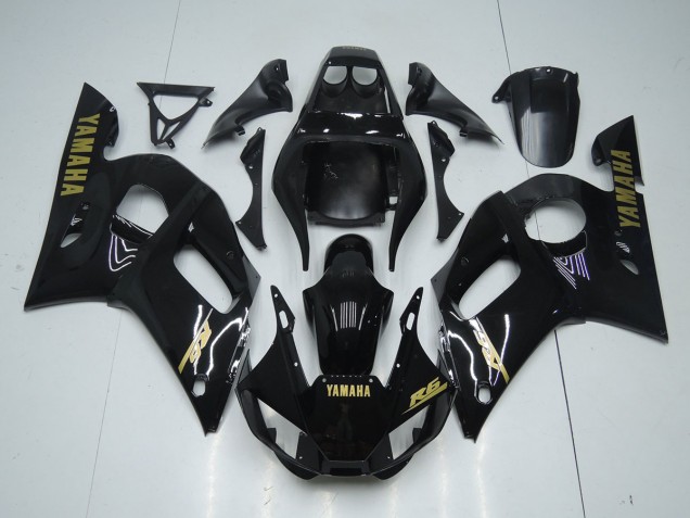 1998-2002 Glossy Black Gold Sticker Yamaha YZF R6 Bike Fairings 1998-2002 Glossy Black Gold Sticker Yamaha YZF R6 Bike Fairings