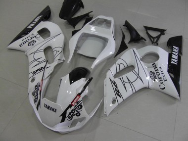 1998-2002 White Black Corona Yamaha YZF R6 Motorcycle Fairing Kits