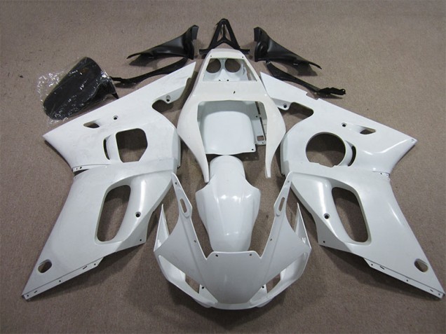 1998-2002 White Yamaha YZF R6 Motorcycle Replacement Fairings 1998-2002 White Yamaha YZF R6 Motorcycle Replacement Fairings