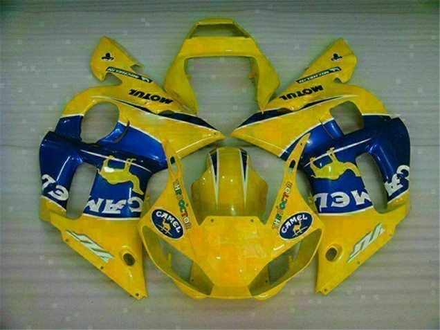 1998-2002 Yellow Blue Yamaha YZF R6 Motorcycle Fairing Kit 1998-2002 Yellow Blue Yamaha YZF R6 Motorcycle Fairing Kit