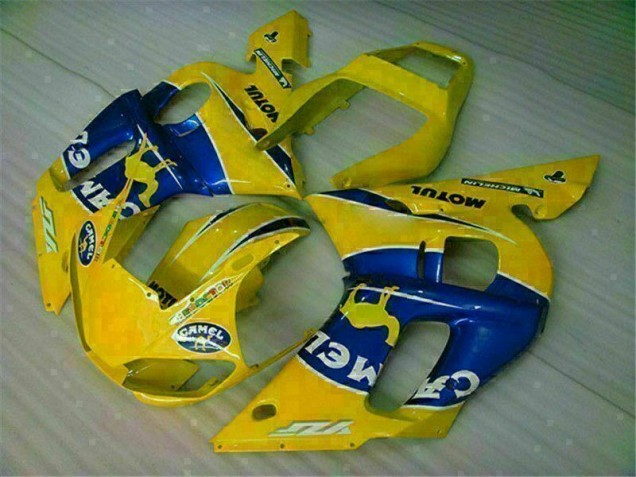 1998-2002 Yellow Blue Yamaha YZF R6 Motorcycle Fairing Kit 1998-2002 Yellow Blue Yamaha YZF R6 Motorcycle Fairing Kit