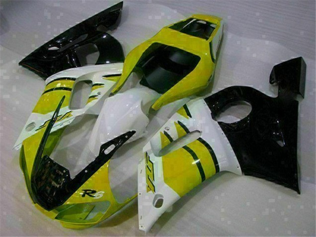 1998-2002 Yellow White Yamaha YZF R6 Motorcycle Fairings Kits