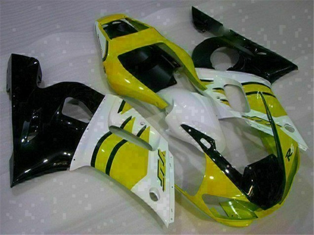 1998-2002 Yellow White Yamaha YZF R6 Motorcycle Fairings Kits