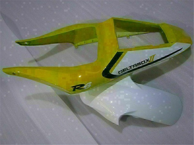 1998-2002 Yellow White Yamaha YZF R6 Motorcycle Fairings Kits