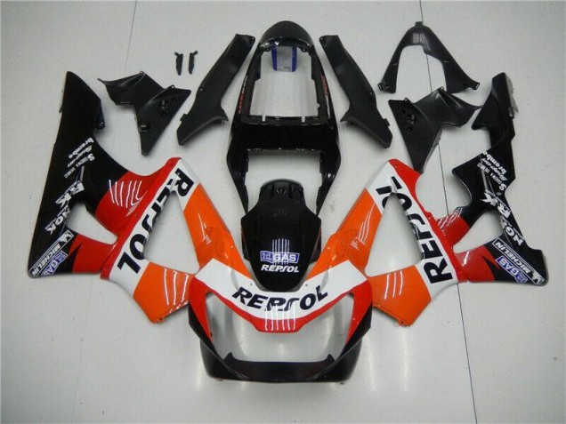 2000-2001 Orange Red Black Repsol Honda CBR900RR 929RR Motorbike Fairing Kits 2000-2001 Orange Red Black Repsol Honda CBR900RR 929RR Motorbike Fairing Kits