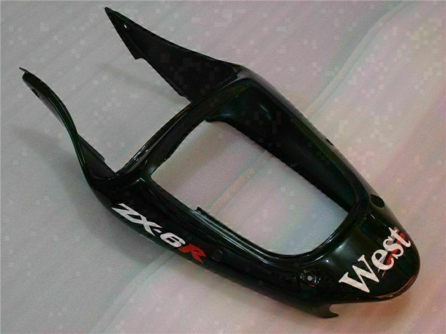 2000-2002 Black West Ninja Kawasaki ZX6R Motorcycle Fairings Kits 2000-2002 Black West Ninja Kawasaki ZX6R Motorcycle Fairings Kits