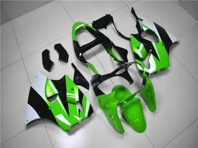 2000-2002 Green White Black Kawasaki ZX6R Bike Fairing Kit 2000-2002 Green White Black Kawasaki ZX6R Bike Fairing Kit