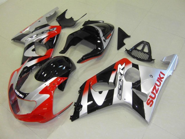 2000-2002 Red Silver Suzuki GSXR 1000 Motorcycle Fairings 2000-2002 Red Silver Suzuki GSXR 1000 Motorcycle Fairings