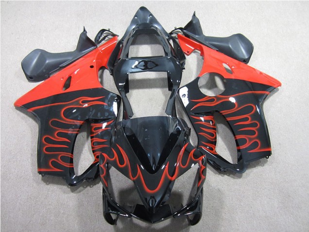 2001-2003 Black Red Flame Honda CBR600 F4i Motorcycle Fairings 2001-2003 Black Red Flame Honda CBR600 F4i Motorcycle Fairings