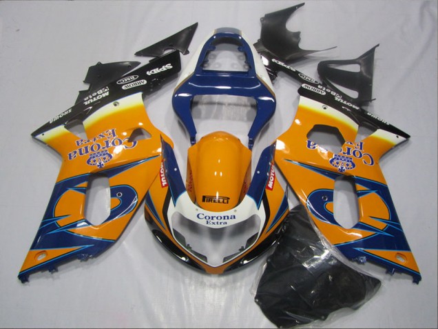 2001-2003 Blue Orange Corona Extra Suzuki GSXR600 Bike Fairing 2001-2003 Blue Orange Corona Extra Suzuki GSXR600 Bike Fairing