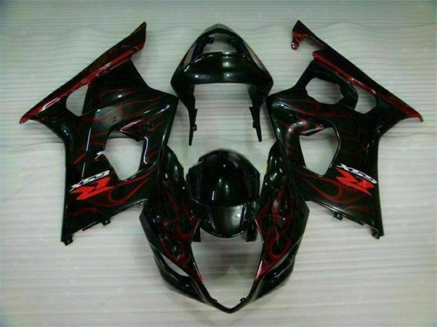 2003-2004 Red Flame Suzuki GSXR 1000 Bike Fairing Kit 2003-2004 Red Flame Suzuki GSXR 1000 Bike Fairing Kit