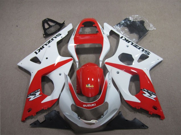 2003-2004 Red White Suzuki GSXR1000 Motorcycle Fairings 2003-2004 Red White Suzuki GSXR1000 Motorcycle Fairings