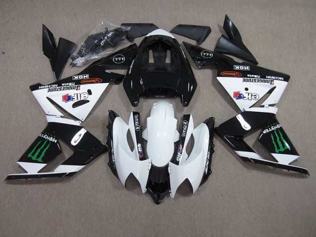 2003-2005 Black White Monster Kawasaki ZX10R Motorbike Fairing 2003-2005 Black White Monster Kawasaki ZX10R Motorbike Fairing