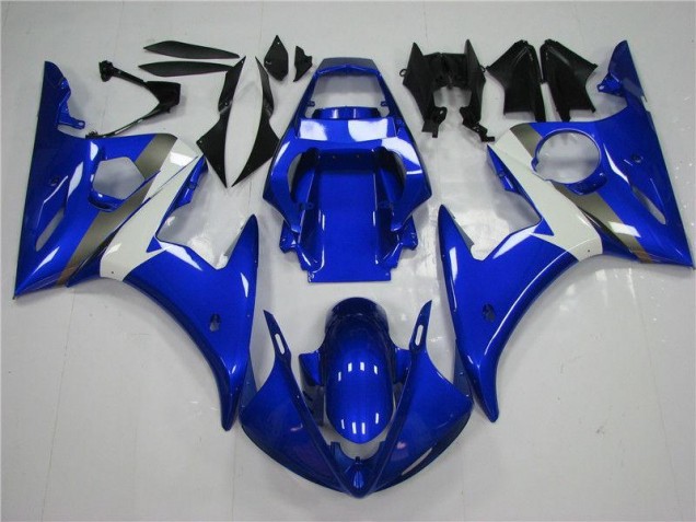 2003-2005 Blue White Yamaha YZF R6 Replacement Fairings