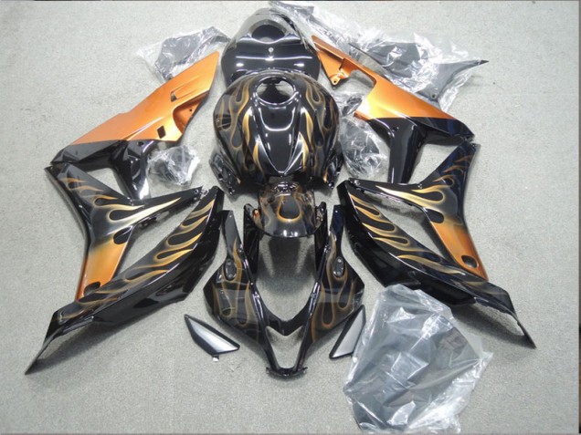 2004-2005 Black Gold Flame Honda CBR1000RR Bike Fairings 2004-2005 Black Gold Flame Honda CBR1000RR Bike Fairings