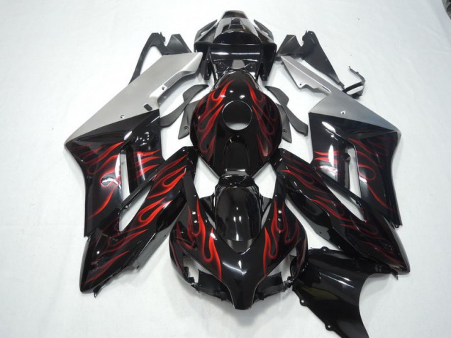 2004-2005 Black Red Flame Honda CBR1000RR Motorbike Fairing 2004-2005 Black Red Flame Honda CBR1000RR Motorbike Fairing