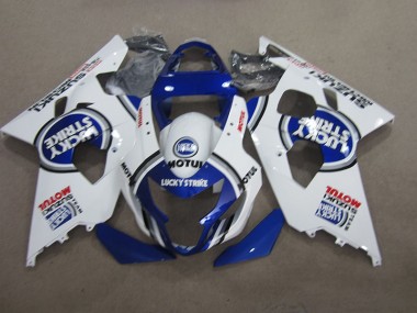 2004-2005 Blue White Lucky Strike Motul Suzuki GSXR600 Moto Fairings