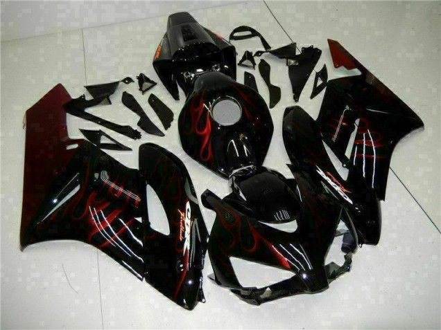 2004-2005 Red Flame Black Honda CBR1000RR Replacement Fairings 2004-2005 Red Flame Black Honda CBR1000RR Replacement Fairings