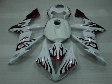 2004-2006 White Red Flame Yamaha YZF R1 Motorcycle Fairings