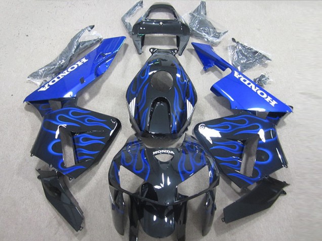 2005-2006 Black Blue Flame Honda CBR600RR Bike Fairings 2005-2006 Black Blue Flame Honda CBR600RR Bike Fairings