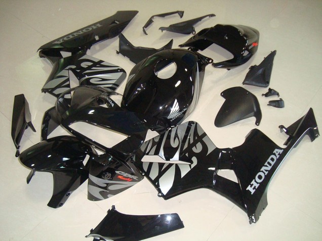 2005-2006 Black White Flame Honda CBR600RR Bike Fairing 2005-2006 Black White Flame Honda CBR600RR Bike Fairing