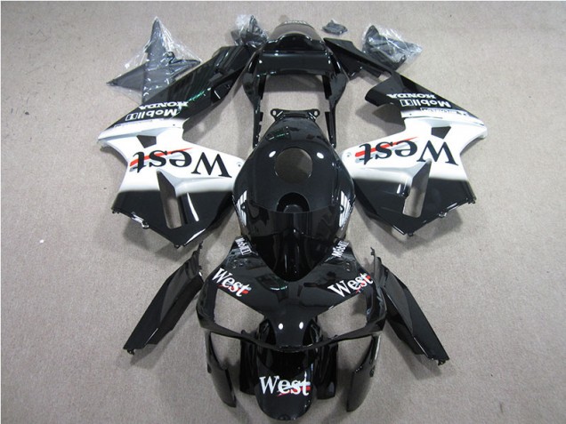 2005-2006 Black White West Honda CBR600RR Bike Fairing 2005-2006 Black White West Honda CBR600RR Bike Fairing